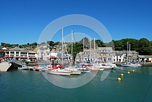 Busy fishing harbour at Padstow Cornwall photo