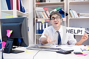 The busy frustrated businessman angry in the office