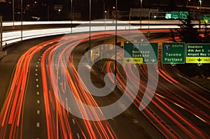 Busy Highway at Night photo