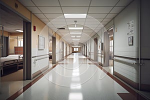 Busy hospital corridor AI generated