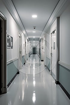 Busy hospital corridor AI generated