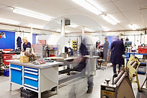 Busy Interior Of Engineering Workshop