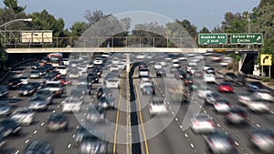 Busy Los Angeles Freeway Traffic - Time Lapse