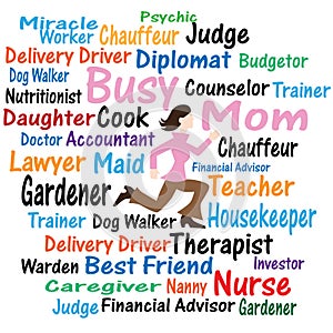 Busy Mom Word Cloud photo