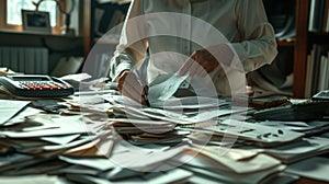 The Busy Office Desk.AI generated image