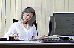 Busy office woman