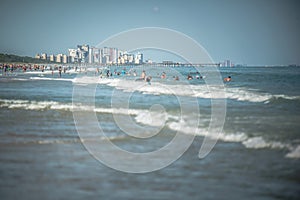 Busy with people myrtle beach on a hot summer day