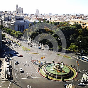 Busy square in Madrid