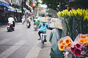 Busy street in Hanoi