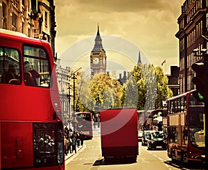 Busy street of London, England, the UK.