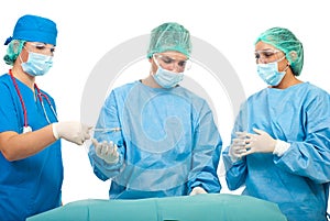 Busy surgeons working