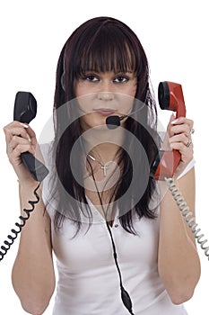 Busy telephonist photo