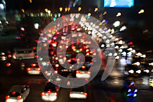 Busy Thoroughfare during rush hour. Blurred Background.