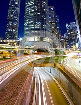 Busy traffic in downtown of Hong Kong