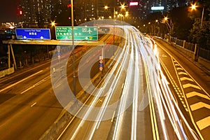 Busy traffic in downtown of Hong Kong