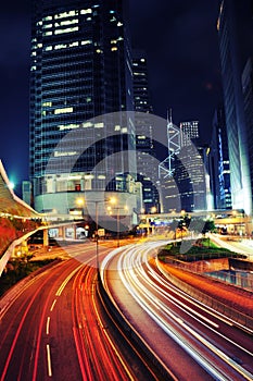 Busy Traffic at night - Hong Kong