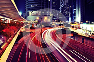 Busy Traffic at night - Hong Kong