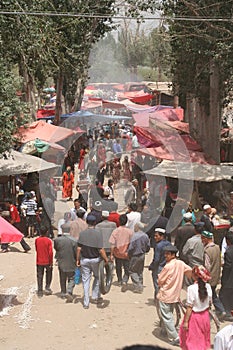 Busy uighur market