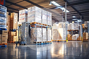 Busy Warehouse Filled With Boxes