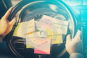 Busy work do post notes list chaotic concept photo