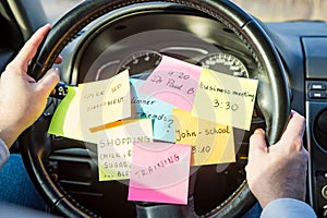Busy work do post notes list chaotic concept photo