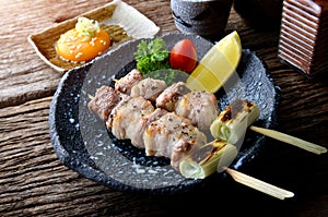 Butabara yakitori or Japanese bacon pork grill.