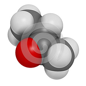 Butanone (methyl ethyl ketone, MEK) industrial solvent, chemical structure photo