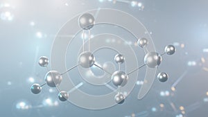 butanone molecular structure, 3d model molecule, methyl ethyl ketone, structural chemical formula view from a microscope