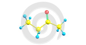 Butanone molecular structure isolated on white