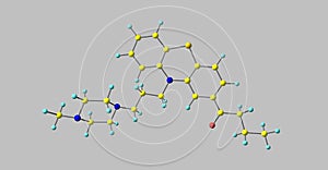 Butaperazine molecular structure isolated on grey