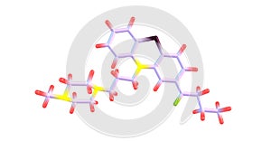 Butaperazine molecular structure isolated on white