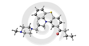 Butaperazine molecular structure isolated on white
