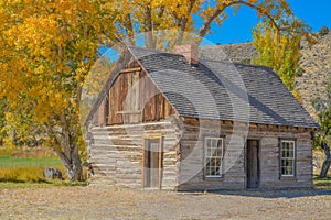 Butch Cassidy`s childhood home. The old structure is preserved in Panguitch, Utah photo