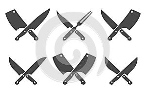 Butcher crossed knives