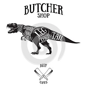 Butcher cuts scheme of dinosaur