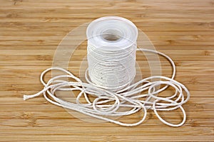 Butcher's cotton twine on cutting board