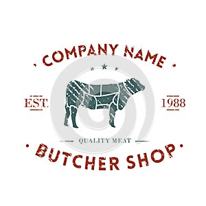 butcher shop label. Vector illustration decorative design