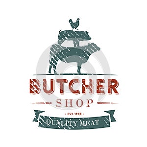 butcher shop label. Vector illustration decorative design