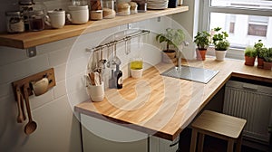 butcherblock counter top kitchen