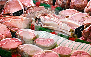 Butchers display counter