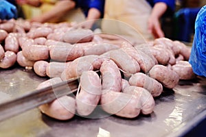 Butchers process meat
