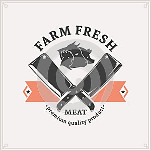 Butchery Logo, Meat Label Template photo