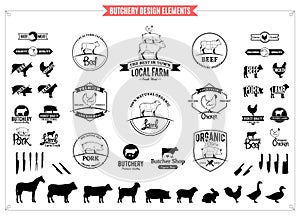 Macelleria loghi etichette grafici un progetto elementi 