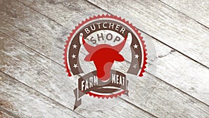 Butchery store design with a bulls head