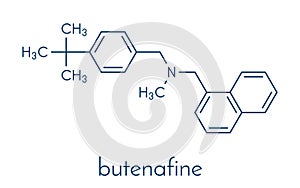 Butenafine antifungal drug molecule. Skeletal formula. photo