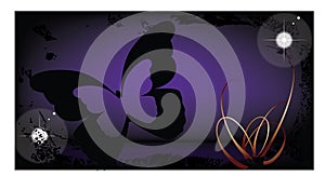 Buterfly on grunge background