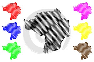 Butha-Buthe District Districts of Lesotho, Kingdom of Lesotho map vector illustration, scribble sketch Butha Buthe map