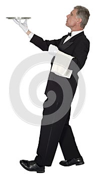 Butler, Head Waiter, Server, Luxury, Isolated