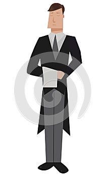 Butler isolated on a white background