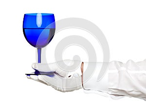 Butler serving a drink